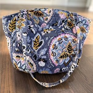 Vera Bradley Quilted Floral Tote in Blue, Yellow & Pink